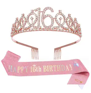 Partyzubehör Hersteller direkt 16. Strass digitale Kopfbedeckung mit Geburtstagskrone Armband und Tiara