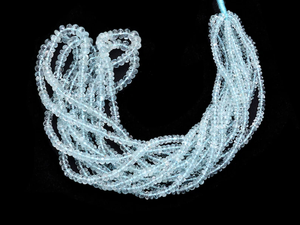 AAA + aguamarina 3mm-5mm piedras preciosas Rondelle cuentas facetadas aguamarina Natural piedras preciosas semipreciosas cuentas sueltas para la fabricación de joyas - Product Image 6