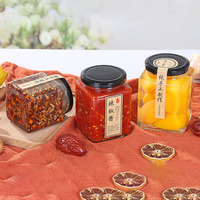 Pot à miel en verre avec couvercle en métal noir, pour boulettes de miel, confiture en boîte, 40 ml