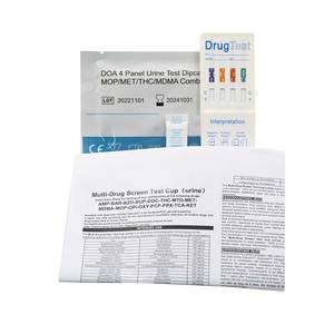 Bộ xét nghiệm đa chất 4 trong 1 Mdmas <span class=keywords><strong>Thc</strong></span> Met Mop (thử nghiệm nước tiểu) - Product Image 3