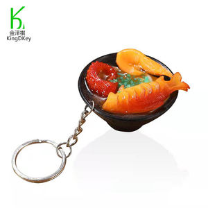 พวงกุญแจของขวัญโปรโมชั่น รูปทรงชามราเมนญี่ปุ่น ของเล่นจำลองอาหาร ซูชิ ของตกแต่ง - Product Image 3