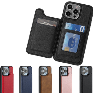 Từ Lật Da Trường Hợp Điện Thoại Cho Iphone 17/16/16e/15/14/13 Với Khe Cắm Thẻ Nhớ Điện Thoại Di Động Trường Hợp - Product Image 1