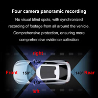 Nouvelle voiture boîte noire voiture Dvr 4 caméra Dashcam Wifi caméra vidéo 4 lentilles caméra de voiture 1080P Wifi 4 canaux Dash Cam