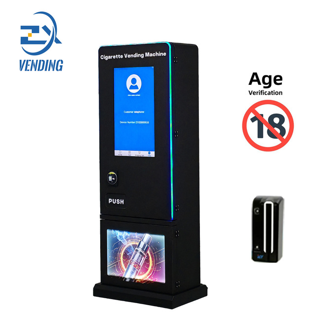 ZX 32" Touch Screen Smart Tobacco Cigarette Wall-Mounted Vending Machines Small Credit Card Cash Payment for ZYN Cigarette