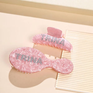 맞춤 이름 헤어 액세서리 세트 맞춤 이니셜 헤어 빗 클로 클립 세트 선물 - Product Image 2