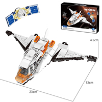 Wange 2850 Mini-navire spatial MOC, modèle d'avion, 143 pièces, accessoires, ensemble de blocs de construction pour enfants, jouet en plastique, Juguetes