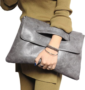 Bolso de Mano Tipo Clutch de Cuero PU para <span class=keywords><strong>Mujer</strong></span>, Gran Capacidad, Diseño Sólido, Bolso de Cuero de Alta Capacidad - Product Image 6