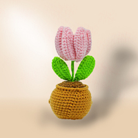 Poupée de pantalon en forme de lotus positif Crochet avec carte cadeau d'appréciation de la fête des enseignants de la Saint-Valentin
