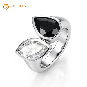 Goldleaf <b>925</b> <b>Silver</b> 3 Carat D VVS1 Marquise Pear Shape Moissanite Combination Fashion <b>Ring</b>, for Gifting, Memorial, Daily Wear - Product Image 1