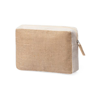Sac cosmétique en toile de jute écologique personnalisé Royal Fair, sac à maquillage matelassé multi-usages, organiseur de sac, sac de voyage pour femmes