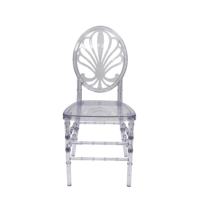 Chaise de mariage Chiavari élégante en acrylique plexiglas, dossier transparent, pour restaurants en plein air, cafés modernes, événements