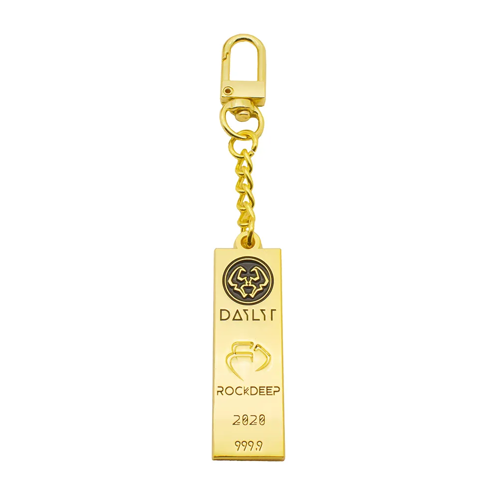 999 Pure Custom Motel Gold Bullion Bars Rose Gold Keychain For Gifts
