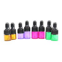 Flacon compte-gouttes vide en verre transparent ambré, mini, petit, 1ml, 2ml, 3ml, 5ml, pour échantillons d'huiles essentielles