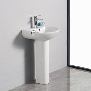 Lavabo de Pedestal de Cerámica con Diseño Moderno 2026, Lavabo Blanco para Baño - Product Image 2