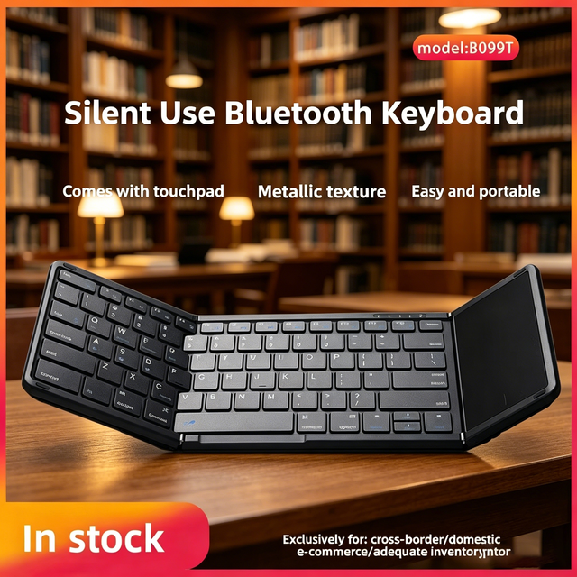Three Folding Wireless Universal Keyboard Ultra Portable Office Touch Edition Mobile Tablet Notebook Touchpad