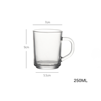 2026 JH Verre à eau avec poignée, résistant à la chaleur, vente en gros, très demandé, pour jus et lait, design minimaliste, en verre cristallin