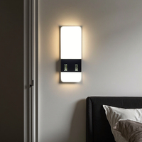Veilleuse LED A90 avec double prise murale USB, capteur tactile, chargeur rapide pour chambre à coucher, ordinateur, téléphone portable, prise de courant, lampe