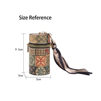 Nouvel Arrivage : Pochette Cylindrique Portable en PU pour Rouge à Lèvres, Monnaies et Foulard en Soie, avec Anneau de Suspension, Porte-clés et Porte-monnaie