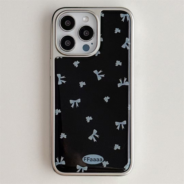 Trendy Bowknot and Flower Pattern Cute TPU Phone Case for iPhone 17 16 15 14 13 Pro Max Back Cover for Women Girls