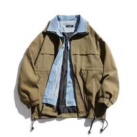 Blousons Bomber Décontractés en Coton pour Hommes Grandes Tailles – Vestes de Baseball Sportives en Jean Lourd pour Hommes et Garçons