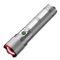 Linterna Súper Brillante de Aleación de Aluminio con Batería de Litio Integrada, Recargable, Impermeable, con Zoom, para Exteriores, con Pantalla Digital