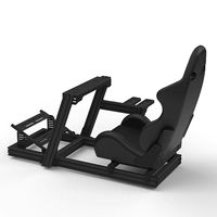 Cadre de cockpit de simulation de course automobile DIY noir en alliage d'aluminium, kit de simulation de course automobile VR avec support pour trois écrans