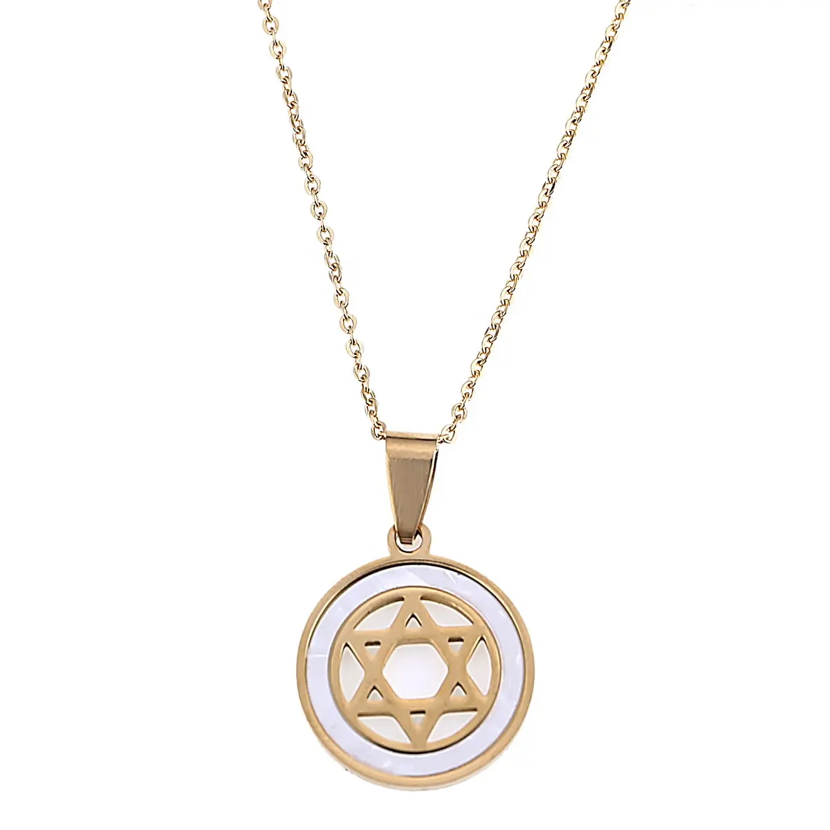 Collar con colgante de estrella de Israel, colgante de hexagrama de Color dorado, estrella judía de David Tantrism, joyería de sello de Solomon