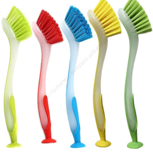 Brosses de nettoyage pour lave-vaisselle à long manche en plastique souple Syh1411, écologiques, avec ventouse TPRT - Product Image 1