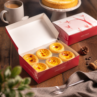 Boîte à pâtisserie pour tartelettes, structure en carton recyclable, emballage à emporter pour boulangerie, couleur et logo personnalisés, vente en gros directe d'usine