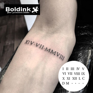 Tatuaje Temporal de Tinta Jagua, Personalizado, Realista, <span class=keywords><strong>con</strong></span> Números Romanos, Fecha Conmemorativa, Resistente al Agua, Larga Duración (2 Semanas), de Boldink - Product Image 3