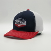 Topi Trucker Patch bordir kustom, topi Trucker jaring 112 Model merek promosi Richardson