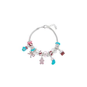 <span class=keywords><strong>Pulsera</strong></span> de dijes navideños de moda, estilo <span class=keywords><strong>Pandora</strong></span>, con hombre de jengibre, guantes azules y calcetines, para mujer, regalo, venta al por mayor, personalizada - Product Image 6