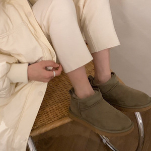 Botas de Nieve Integradas de Piel de Oveja y Lana, Cálidas, de Tubo Corto, Mini, con Forro Grueso de Lana, Antideslizantes, de Algodón, para Parejas, Versión de Invierno - Product Image 6