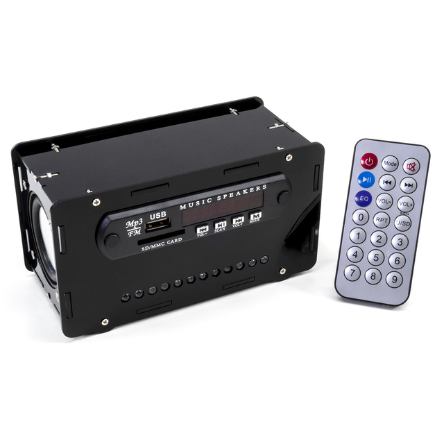 PACKBOXPRICE BT Speaker Kit FM Radio Card Audio Acrylic Shell Parts With LED Sound Control Level Indicator