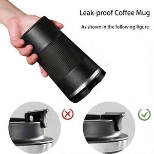 Stainless Steel Vacuum Tumbler 500ml Spill Proof Thermal Insulated <b>Coffee</b> Mug for Travel with Silicone Sleeve - Product Image 5