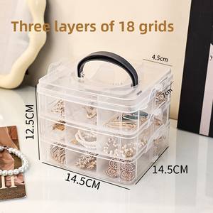 Boîte de rangement en plastique transparente Offre Spéciale forme rectangulaire carrée transparente avec diviseurs étui à bijoux en PP d'injection à bas prix - Product Image 3