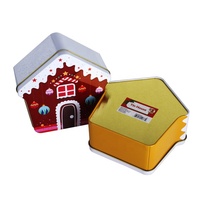 Boîte à biscuits de Noël en forme de maison, personnalisable pour l'emballage des fêtes et la présentation de cadeaux saisonniers