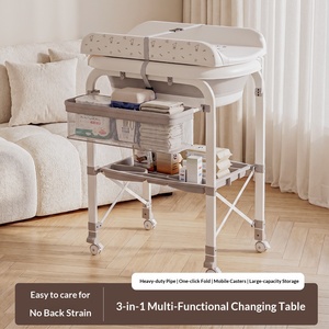 <span class=keywords><strong>Baignoire</strong></span> et <span class=keywords><strong>table</strong></span> <span class=keywords><strong>à</strong></span> <span class=keywords><strong>langer</strong></span> pour bébé en plastique 2-en-1, <span class=keywords><strong>ensemble</strong></span> de soins pour nouveau-né gain de place - Product Image 6