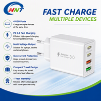 Chargeur rapide HNT 40W GaN 4 ports PD QC avec prises UK JP US EU pour iPad Pro et iPhone 11 12 13 14 15 Pro Max