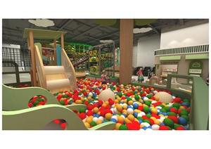 Centro Giochi Gigante per Bambini con Piscina di Palline, Scivolo a Tema Giungla Tigre, Struttura in Legno per Arrampicata, Stazione dei Pompieri, Area Sicura per Interni, Certificato CE SGS - Product Image 5