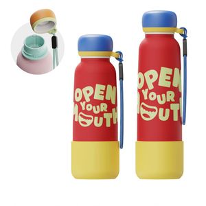 BPA-Free 18oz Insulated Stainless Steel Handgrip Water <b>Bottle</b> <b>Straw</b> Narrow Mouth Travel Silicone Boot Sports Tumbler 24-36 Hours - Product Image 1