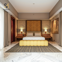 Meubles de villa d'hôtel tropical moderne de luxe, canapés en tissu avec cadre en teck, unités de salon en bois massif, projet hôtelier personnalisé