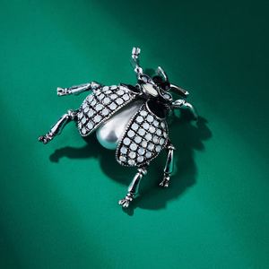 Moda Simple perla lindo escarabajo Ropa Accesorios diamante incrustado insecto broche Pin al por mayor - Product Image 2