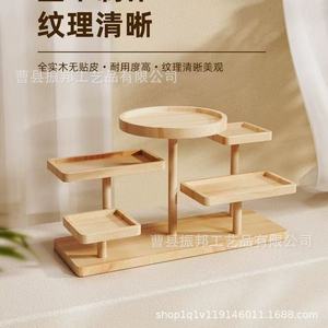 Wooden Multi Layer Storage Rack 3 Floors Desktop Jewelry Cosmetics Display Organizer Solid Wood - Product Image 2