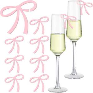 Marcadores de Bebidas con Lazo Acrílico Colorido, Elegantes para Fiestas, Bodas, Damas de Honor, para Champán, Etiquetas para Bebidas - Product Image 5