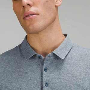 เสื้อโปโลผู้ชายแขนสั้นผ้าคอตตอนใยไผ่ผ้าทอลายทึบสำหรับผู้ชายเสื้อโปโลสำหรับฤดูร้อนเป็นมิตรกับสิ่งแวดล้อมออกแบบได้ตามต้องการ - Product Image 3