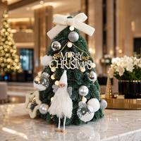 Meistverkaufter Desktop-Weihnachtsbaum-Ornament Weihnachtsdekoration Pyramide Beflockt 40cm LED Umweltfreundlich Wiederverwendbar