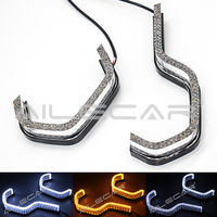 Anneau LED Halo en forme de F, bicolore blanc et jaune, en acrylique cristal, avec mode de bienvenue, pour la rénovation des phares de voiture
