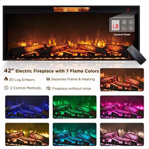 Mueble de TV SENYU de madera blanca con chimenea eléctrica y gabinete de almacenamiento para sala de estar, apto para televisores de 65 pulgadas o más. - Product Image 6