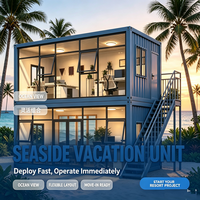 Bâtiment modulaire préfabriqué en acier à montage rapide sur site, à double étage, pour bureau de plage